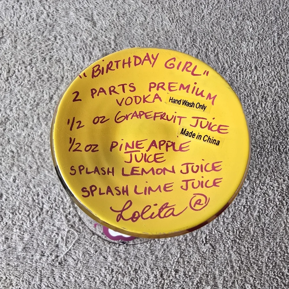 Lolita Happy Birthday Girl Martini Glass